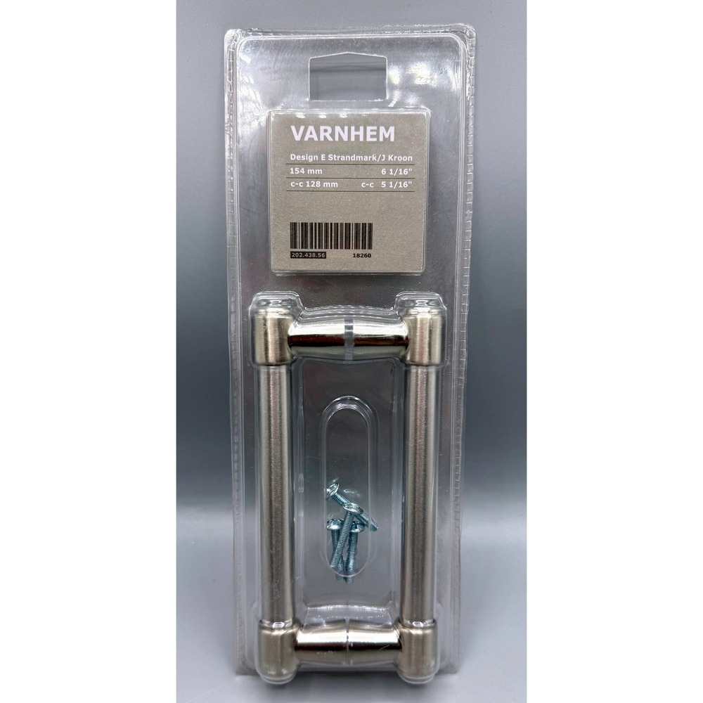 IKEA Varnhem Cabinet Handles 2 Pack Nickel Plated 128mm 5 1/16 c-c 202.438.56